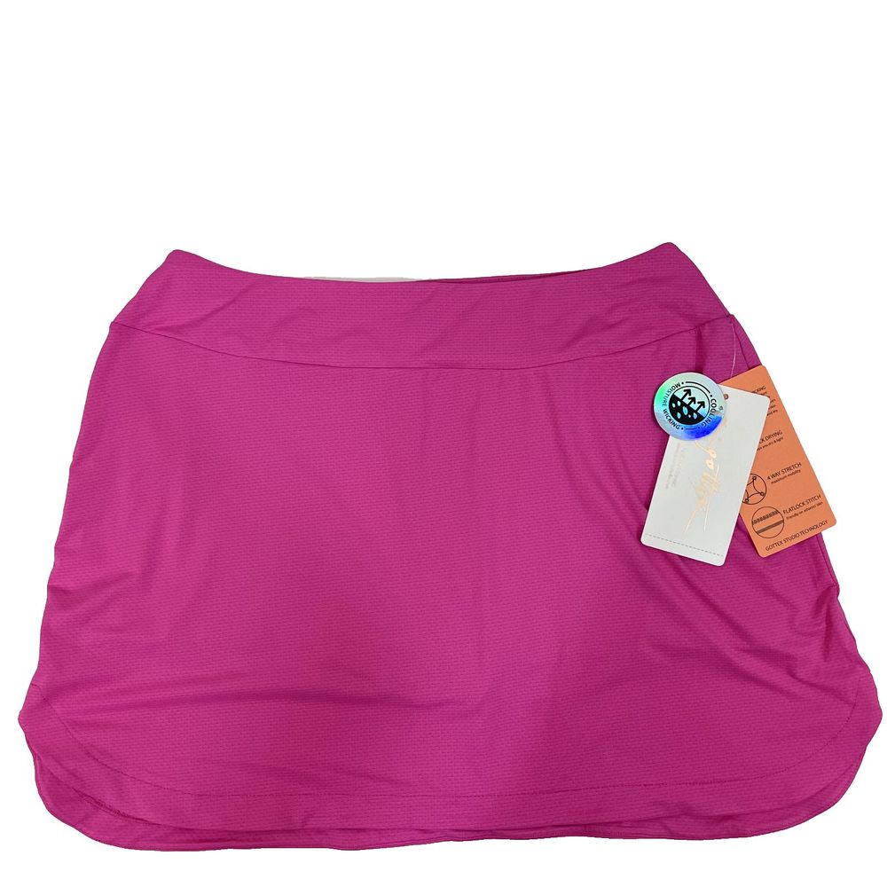 X by GOTTEX Golf Tennis Pickleball Godet Skort Skirt XL Pink inside Pockets‎ NWT